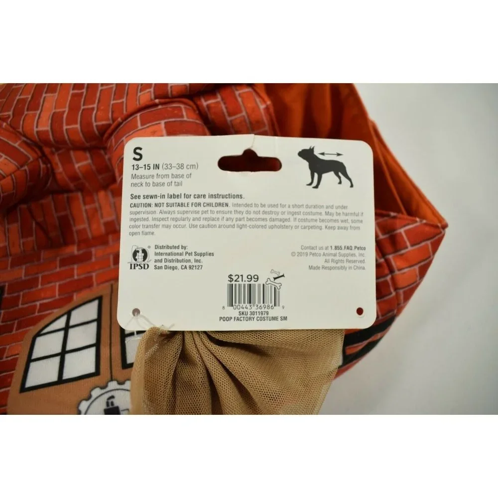 Bootique Pet Costume Poop Factory With Headpiece - S - Small - New